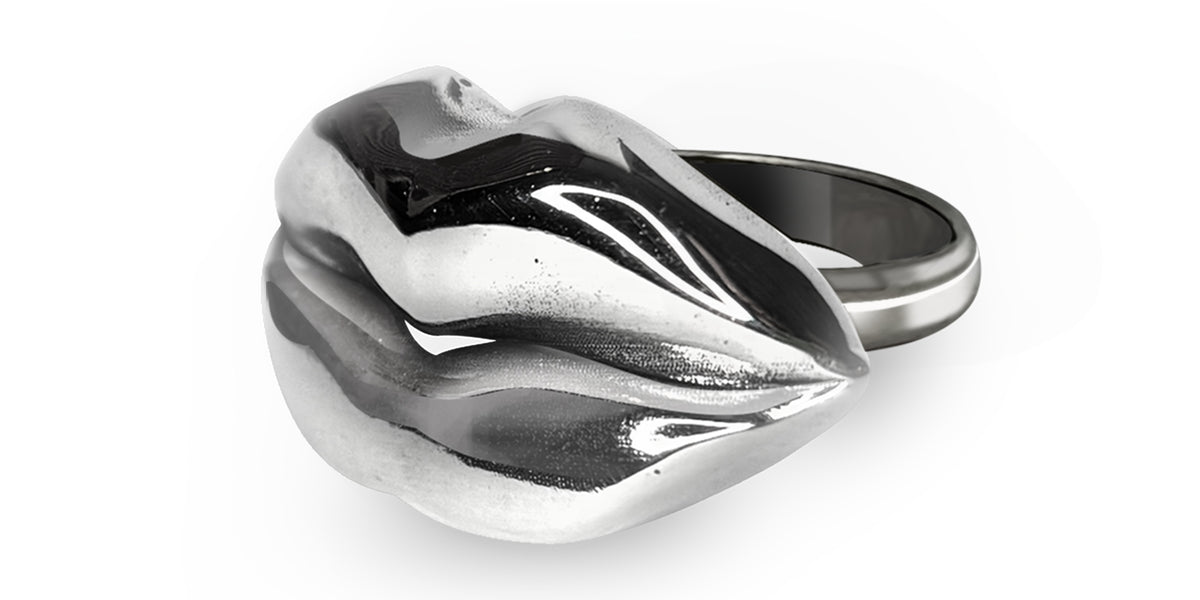 Big Pucker - Oversized Lips Ring - Chunky Sterling Silver– Perry