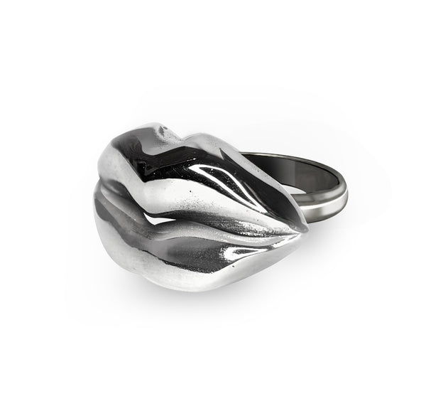 Big Pucker - Oversized Lips Ring - Chunky Sterling Silver
