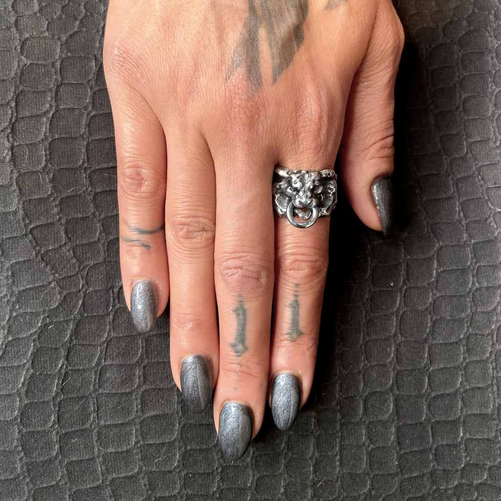 Lion Knocker Ring