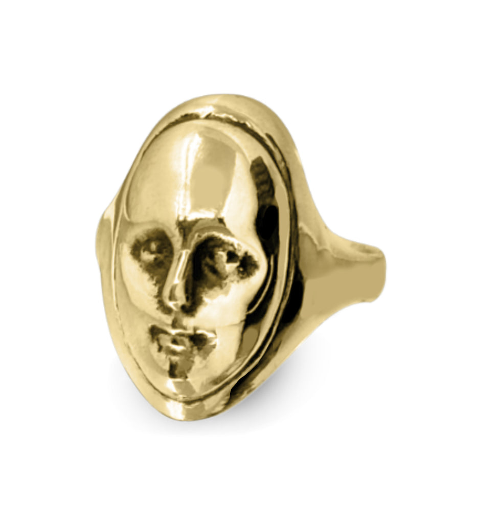 The Stranger Face Ring - Gold
