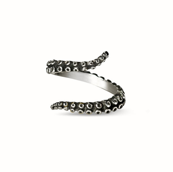 The Tentacle Wrap Ring - Sterling Silver - Gold Brass