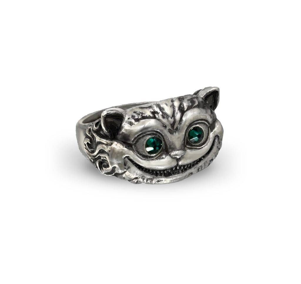 The Cheshire Cat Ring - Emerald - Sterling Silver