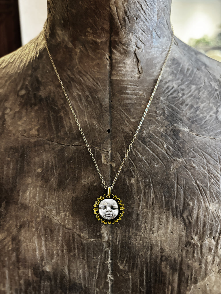 Flower Child Pendant - Gold Brass - 14k Chain
