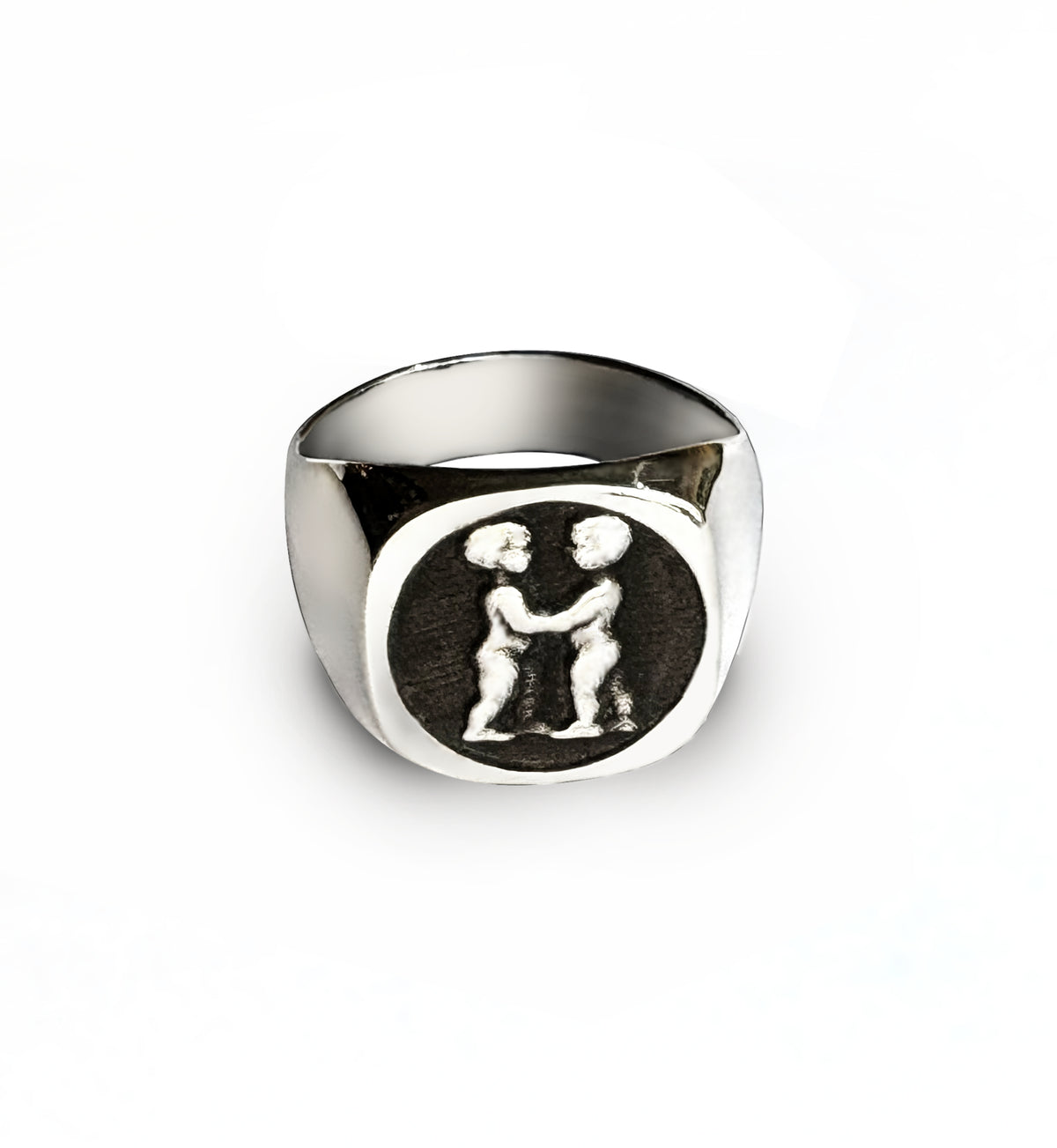 Friendship Promise Ring - Sterling Silver Mens Womens - Oxidized ...