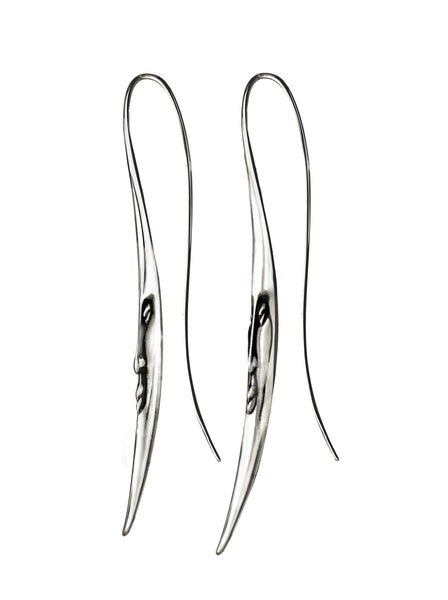 The Crescent Moon Face - Long Whip Earrings