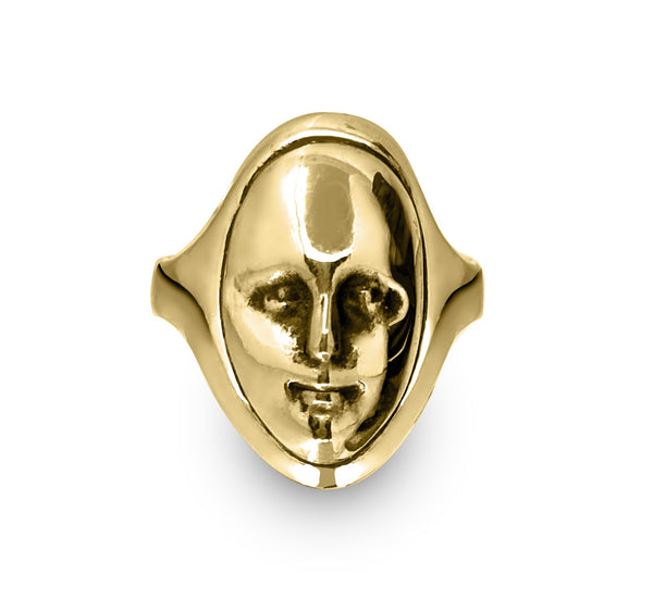 The Stranger Face Ring - Gold