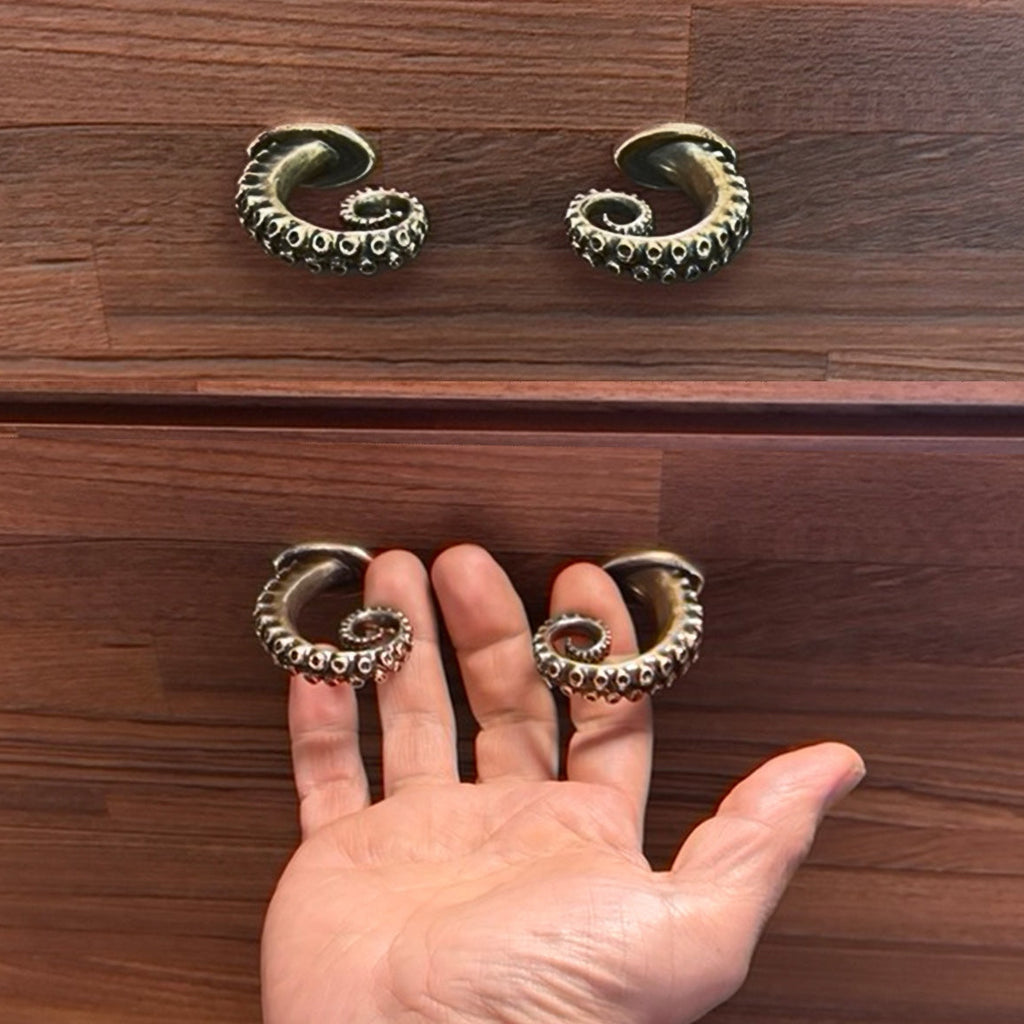 Tentacle Coat & Hat Hook - Nautical - Gold Brass Handle