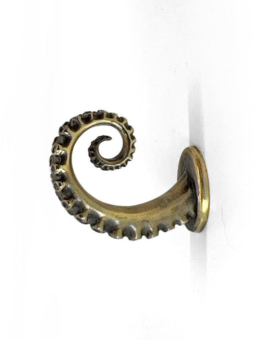Tentacle Coat & Hat Hook - Nautical - Gold Brass Handle