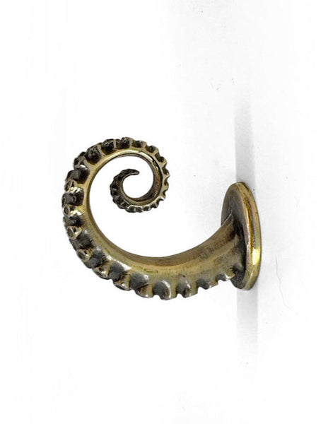 Tentacle Coat & Hat Hook - Nautical - Gold Brass Handle